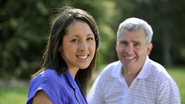 Symone Anstis and her father, Michael, after their High Court win.