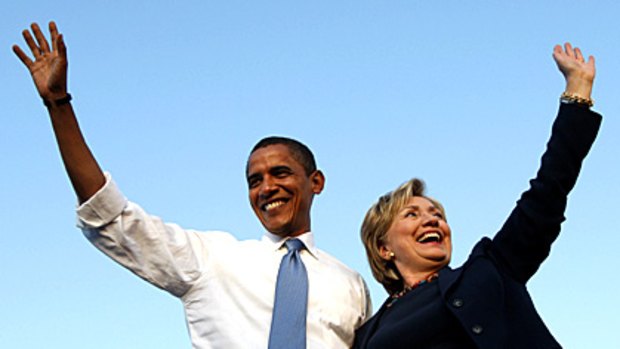 US President-elect Barack Obama and Senator Hillary Clinton at a campaign rally in Florida last month.