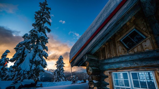 The rustic log cabin-restaurant 488 metres up Mount Sproatt, near the ski resort of Whistler.