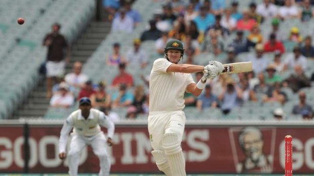 Shane Watson punishes the ball during the second day of the Boxing Day test.