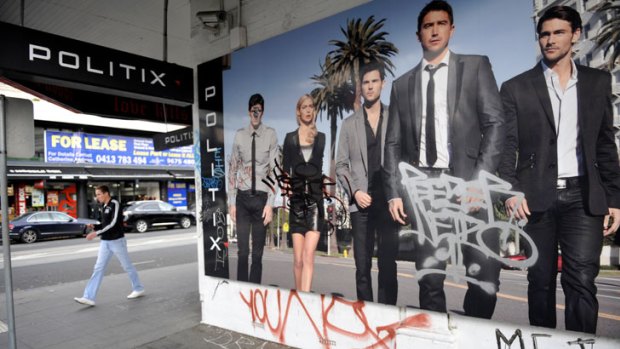 That's not Kewell ... Grafitti covers the facade of men's fashion chain Politix.