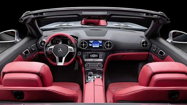 Inside the 2013 Mercedes Benz SL Class.
