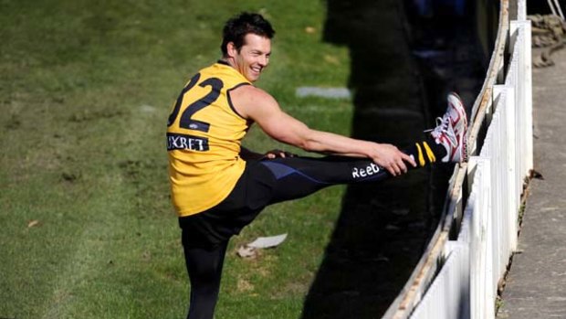 Ben Cousins at training for Richmond this week. The former West Coast captain says his early on-field success led him to believe he could balance drugs and football.