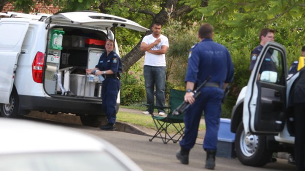 Found dead ... police investigate at the Westmead home.