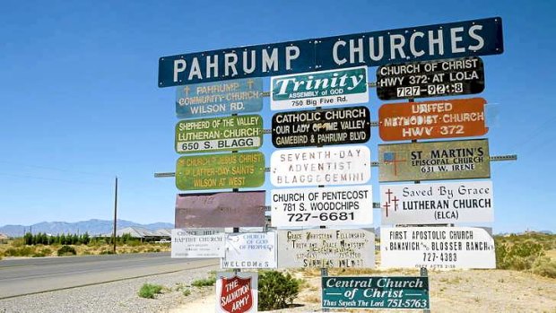 A road sign in Pahrump, Nevada.