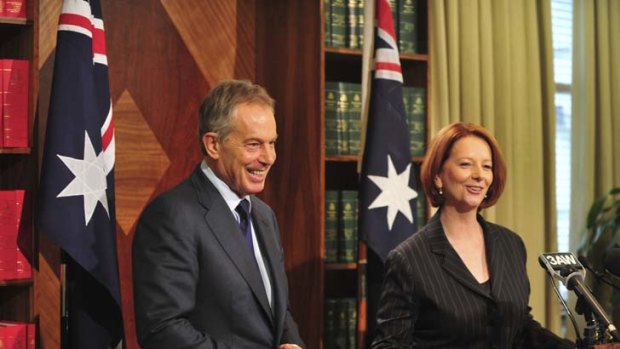 Climate consensus ... Tony Blair and Julia Gillard.