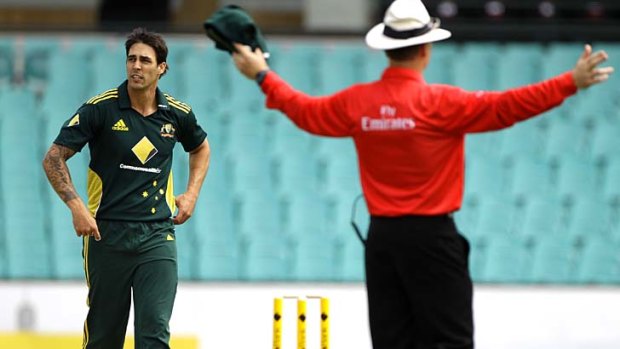 Australian bowler Mitchell Johnson has been known to expand the boundaries of what is commonly accepted as a 'legal' delivery.