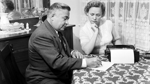 Russian diplomat Vladimir Petrov and wife Mrs Evdokia Petrov. The pair defected in 1954. 