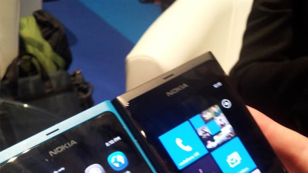 The Nokia N9 and Lumia 800 side by side.