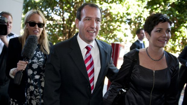 Mal Brough arrives at Caloundra RSL with his wife Sue.