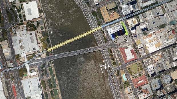 An image of the potential bus-only bridge linking South Brisbane and the CBD.