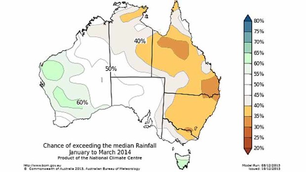 Outlook for rain January-March 2014.