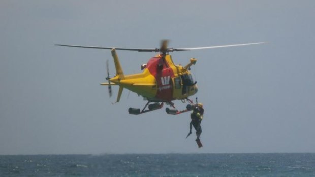 Learning the ropes on the Westpac Lifesaver Rescue Helicopter.