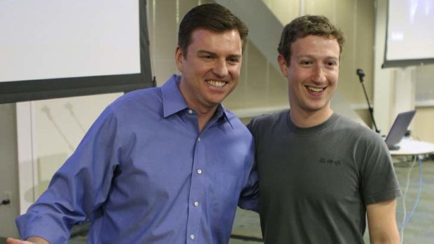 Partnership ... Skype CEO Tony Bates, left, and Facebook CEO Mark Zuckerberg.