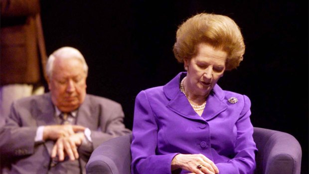 Margaret Thatcher and Edward Heath.