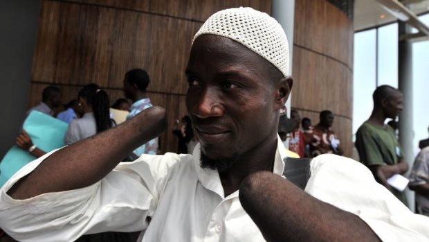 Awaiting justice ... Mohamed Traore, one of Liberian ex-leader Charles Taylor's victims.