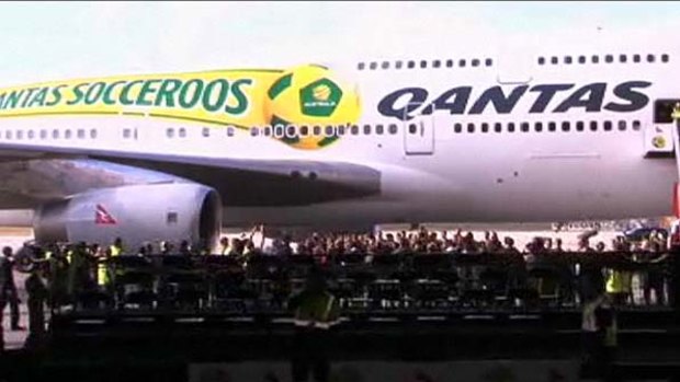 Bound for South Africa ... the Socceroos are flying on this plane to the World Cup.