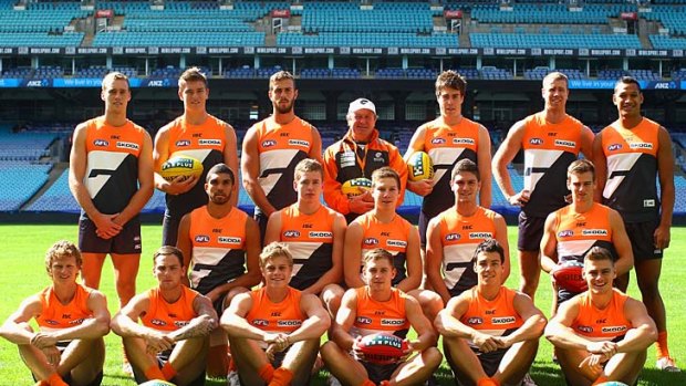 Kevin Sheedy with his 17 first-game Giants.