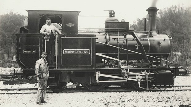 University of Melbourne Archives provides a rich resource for Coursera subjects such as ‘Generating the Wealth of Nations’. The invention of railways, central to the growth of 19th century economies, is exemplified by this sepia-toned print, one of 24 photographs in the Mount Lyell Mining and Railway collection.