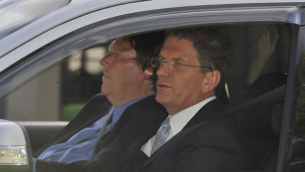 Ted Ballieu arrives at Government House yesterday.