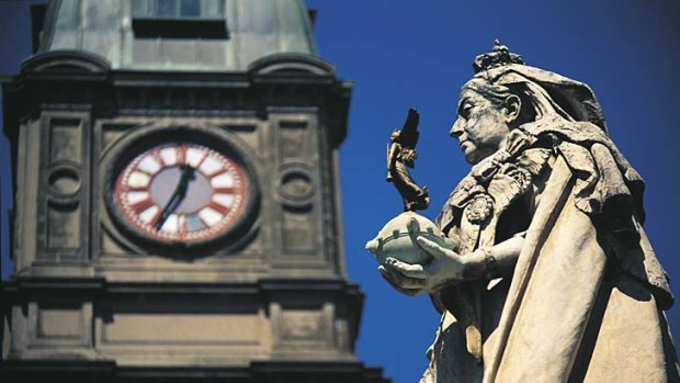 Grand heritage ... Queen Victoria watches over Ballarat Town Hall.