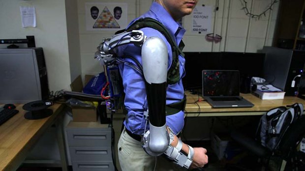 Nick McGill wears the Titan Arm at the University of Pennsylvania.