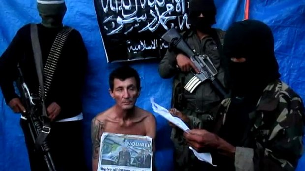 Australian Warren Rodwell during his captivity in this screen grab from the last video released by the Abu Sayyaf.