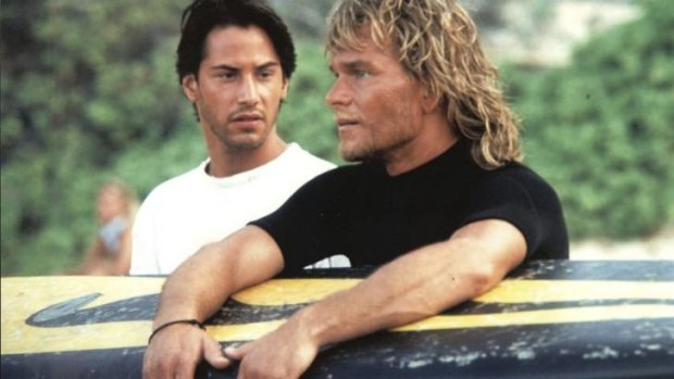 Getting a remake: Keanu Reeves (left) and Patrick Swayze in the 1991 surf thriller <i>Point Break</i>.
