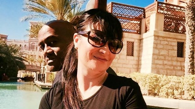 Jonah and Nadene Lomu during their break in Dubai after the Rugby World Cup.