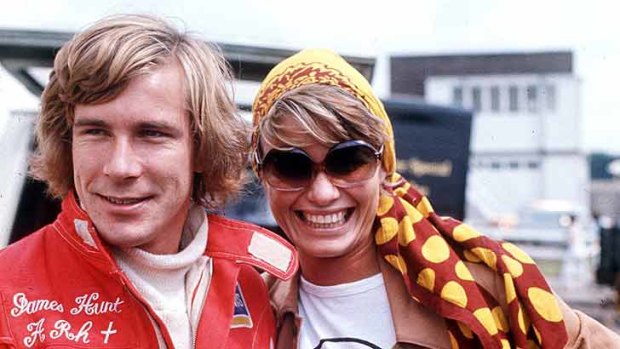 James Hunt with wife Suzi in 1974.