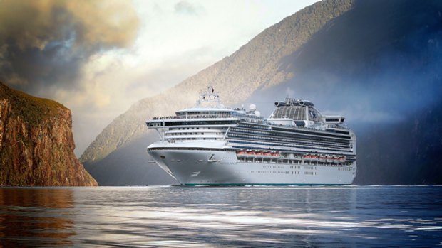 Remarkable ... Princess Cruises' Sapphire Princes in Milford Sound.