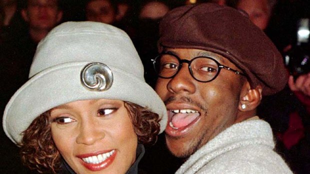 Happier times ... Whitney Houston and Bobby Brown.