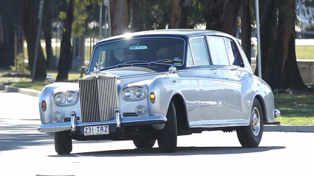It's a ghost car: The "phantom" Rolls Royce at Parliament House on Tuesday.