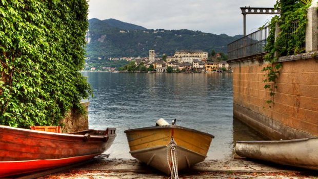 San Giulio island, Lake Orta, Italy.