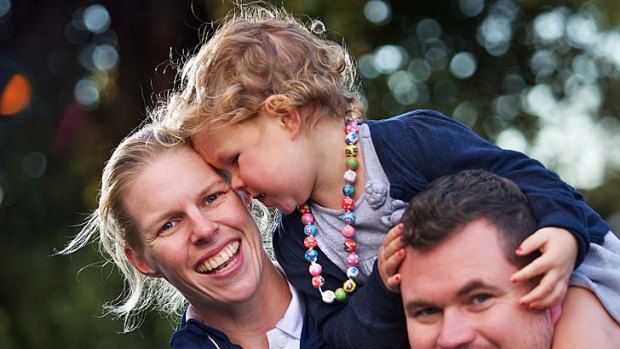Calling London: Olympic rower Sarah Tait, husband Bill, the national rowing coach, and their two-year-old daughter Leila.