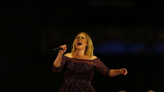 Adele performs at Domain Stadium  in Perth.