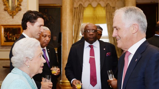 Strong ties: The Queen talking to Prime Minister Malcolm Turnbull at a reception during the Commonwealth Heads of State Summit in Malta in 2015.