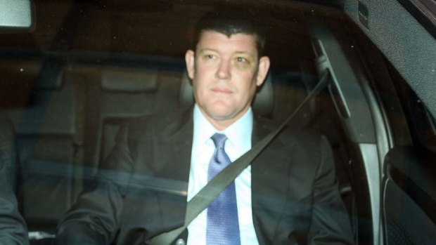 James Packer sports a black eye after the fight.