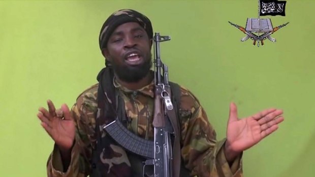 Abubakar Shekau, Boko Haram leader, in a still taken from a terrorist video. 