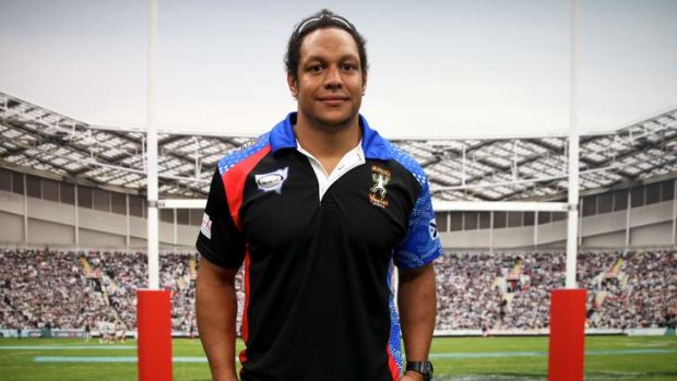 Dedication: Bobby Nona will be in the shop window for NRL clubs when he plays in the indigenous Goannas side against Newcastle Knights, having lost over 50kgs.