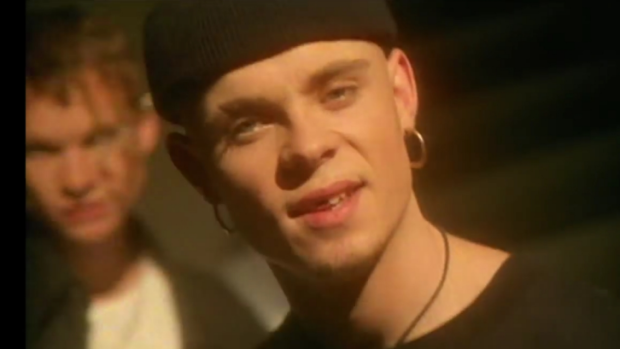 East 17 star Brian Harvey rants to camera.