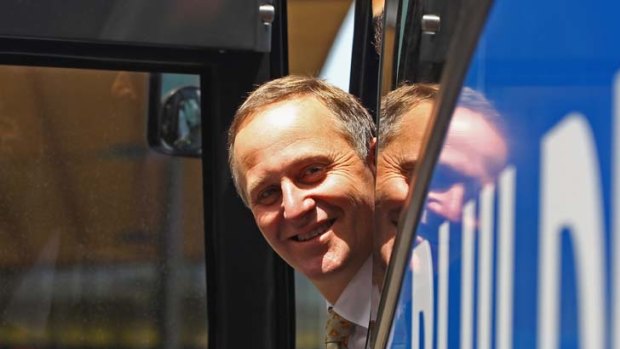 John Key ... on the campaign trail in Auckland.