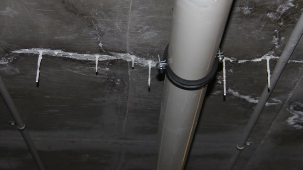 Experts say stalactites are common in basement carparks in Melbourne.