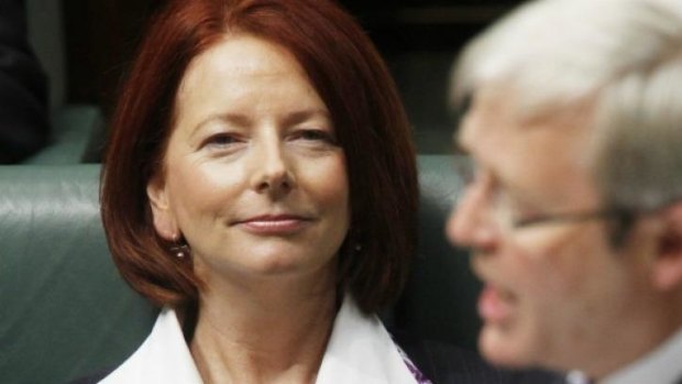 Rating well ... Former prime ministers Julia Gillard and Kevin Rudd.