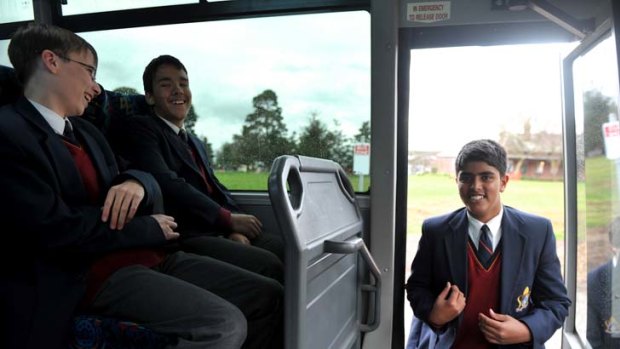 Ticket to ride: Students at Hume Anglican Grammar in Mickleham face increased bus costs because of subsidy changes.
