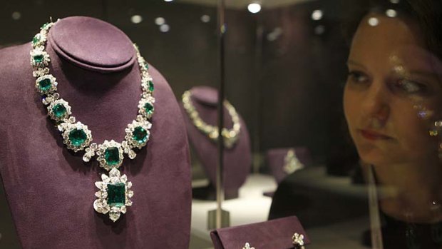 'The Bvlgari Emerald Suite' on display during a press preview at Christie's London.