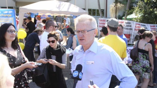 Bill Glasson campaigns in Griffith earlier this year.