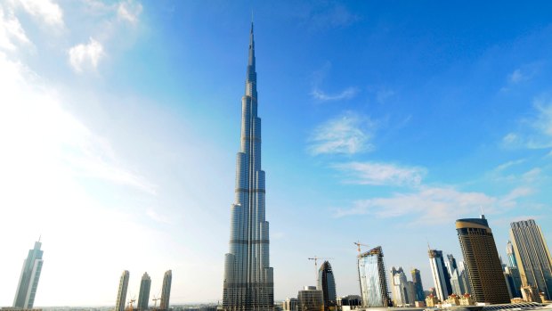The 200-story Burj Khalifa in Dubai, United Arab Emirates.