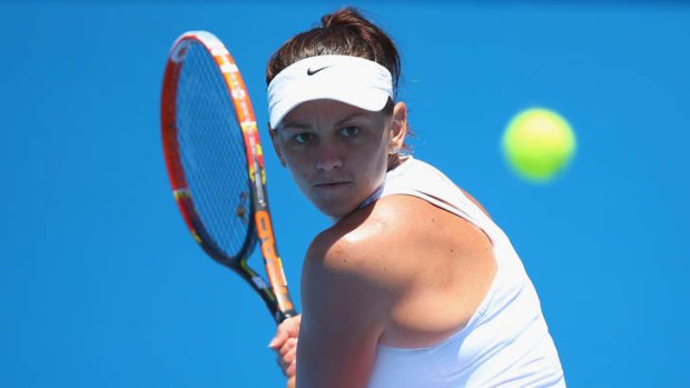 Too good: Casey Dellacqua carried her Australian Open form into the Fed Cup tie in Hobart on Saturday.