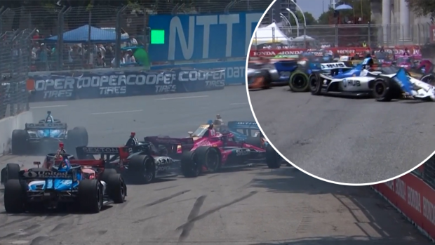 Lap one pile-up mires IndyCar race start